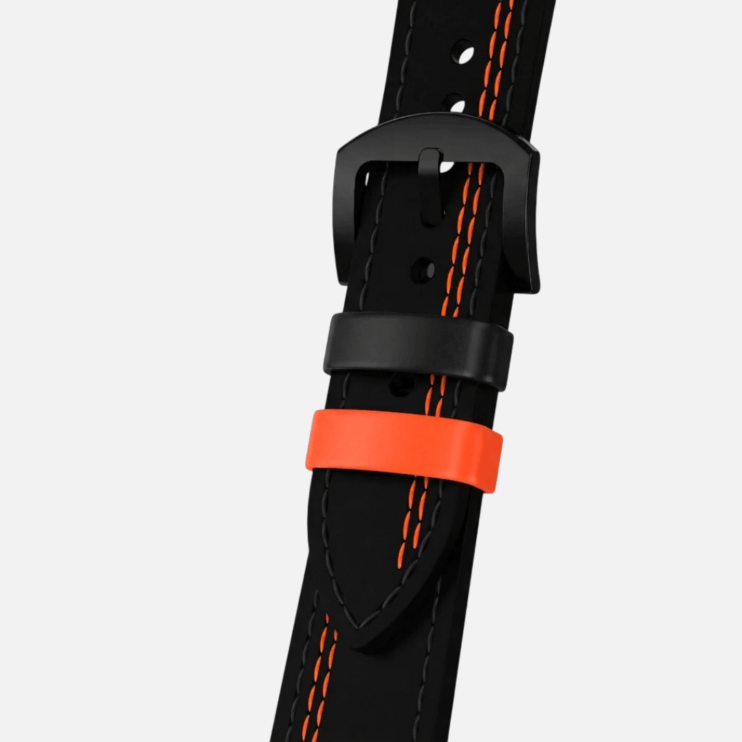 Bracelet en Cuir Noir/Orange (Ajustable) - GasShelby™