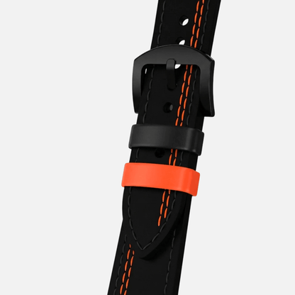 Bracelet en Cuir Noir/Orange (Ajustable) - GasShelby™
