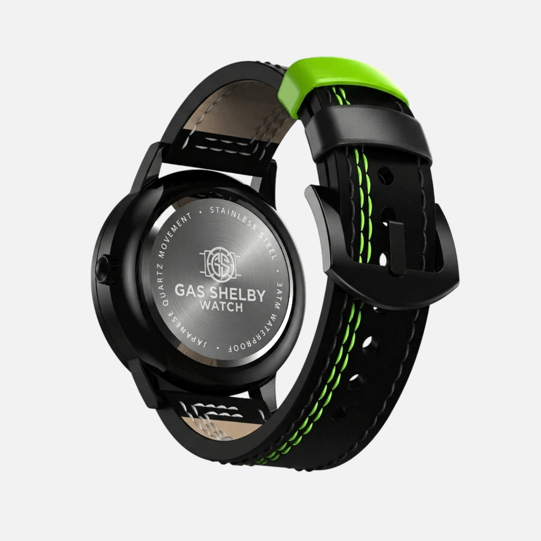 Cinturino in Pelle Nero/Verde (Regolabile) - GasShelby™