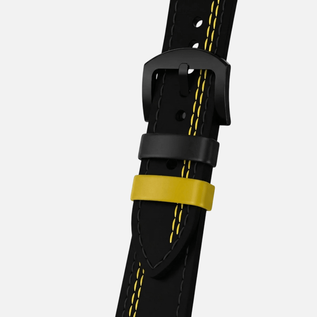 Cinturino in Pelle Nero/Giallo (Regolabile) - GasShelby™